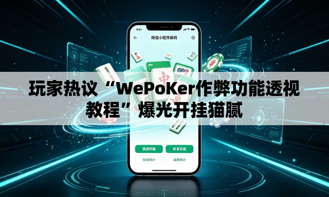 玩家热议“WePoKer作弊功能透视教程”爆光开挂猫腻