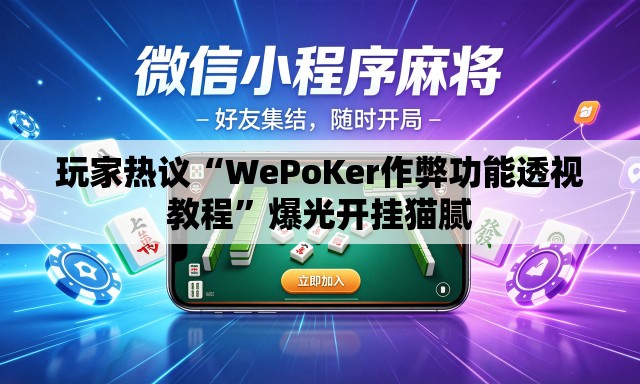 玩家热议“WePoKer作弊功能透视教程”爆光开挂猫腻