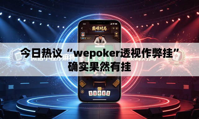今日热议“wepoker透视作弊挂”确实果然有挂