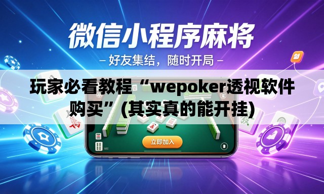 玩家必看教程“wepoker透视软件购买”(其实真的能开挂)