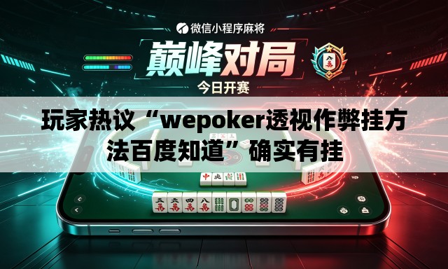 玩家热议“wepoker透视作弊挂方法百度知道”确实有挂