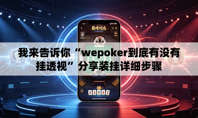 我来告诉你“wepoker到底有没有挂透视”分享装挂详细步骤