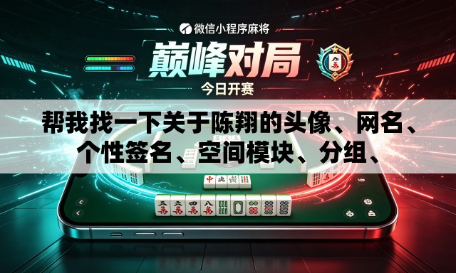 帮我找一下关于陈翔的头像、网名	、个性签名、空间模块、分组	、