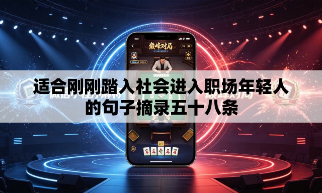 适合刚刚踏入社会进入职场年轻人的句子摘录五十八条