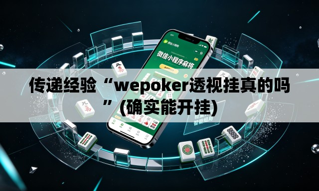 传递经验“wepoker透视挂真的吗”(确实能开挂)