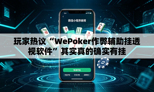 玩家热议“WePoker作弊辅助挂透视软件	”其实真的确实有挂