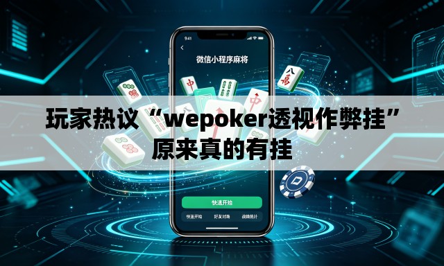 玩家热议“wepoker透视作弊挂	”原来真的有挂