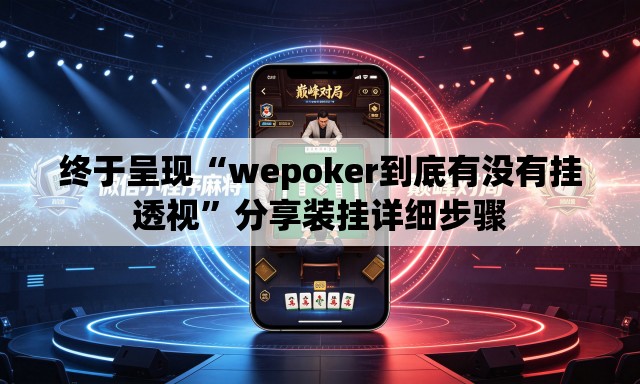 终于呈现“wepoker到底有没有挂透视	”分享装挂详细步骤