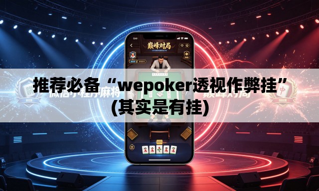 推荐必备“wepoker透视作弊挂	”(其实是有挂)