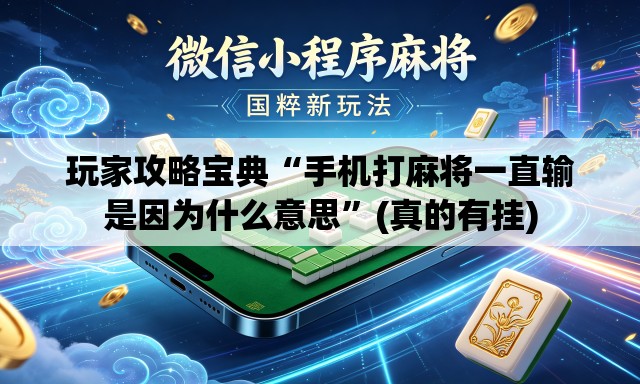 玩家攻略宝典“手机打麻将一直输是因为什么意思	”(真的有挂)