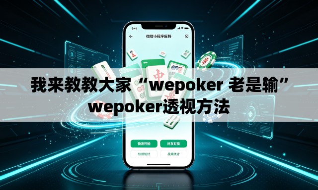 我来教教大家“wepoker 老是输”wepoker透视方法