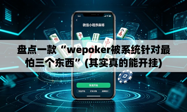 盘点一款“wepoker被系统针对最怕三个东西”(其实真的能开挂)