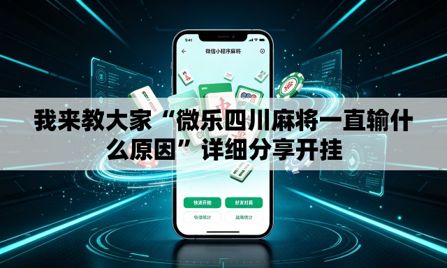 我来教大家“微乐四川麻将一直输什么原因”详细分享开挂