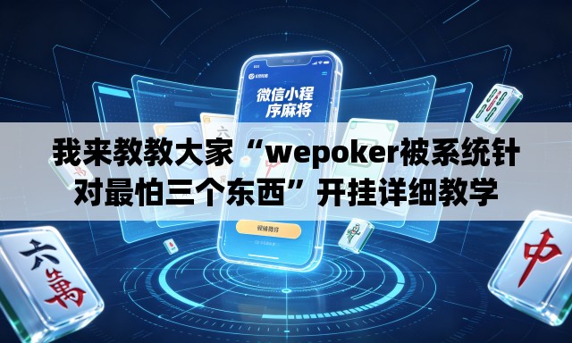 我来教教大家“wepoker被系统针对最怕三个东西”开挂详细教学