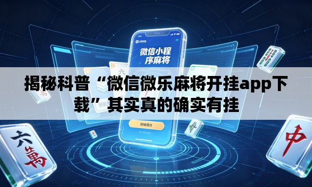 揭秘科普“微信微乐麻将开挂app下载	”其实真的确实有挂