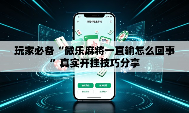 玩家必备“微乐麻将一直输怎么回事”真实开挂技巧分享