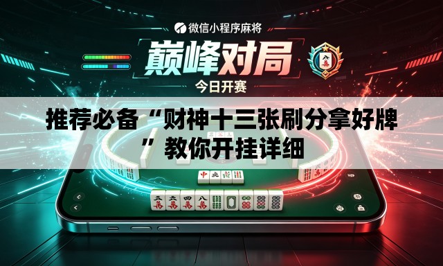 推荐必备“财神十三张刷分拿好牌	”教你开挂详细