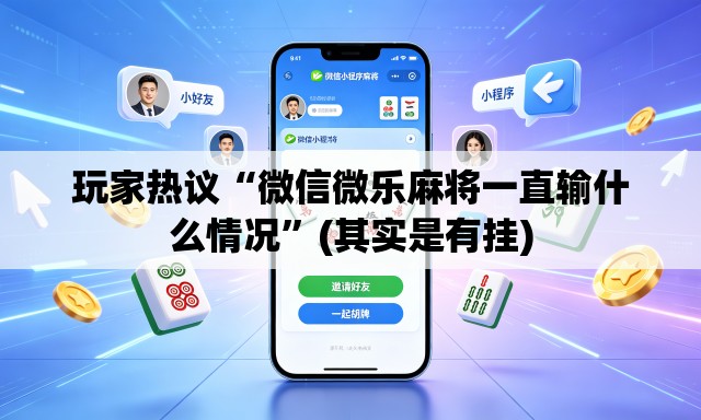 玩家热议“微信微乐麻将一直输什么情况”(其实是有挂)