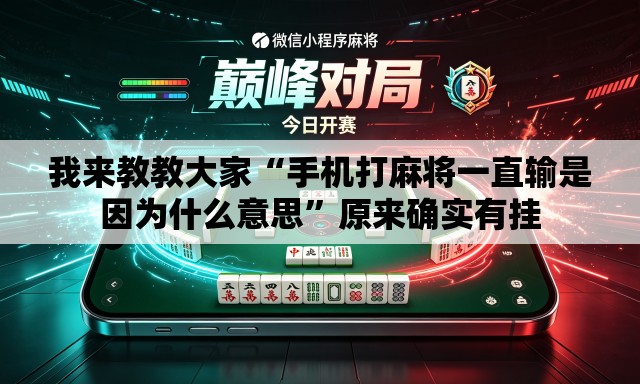 我来教教大家“手机打麻将一直输是因为什么意思”原来确实有挂