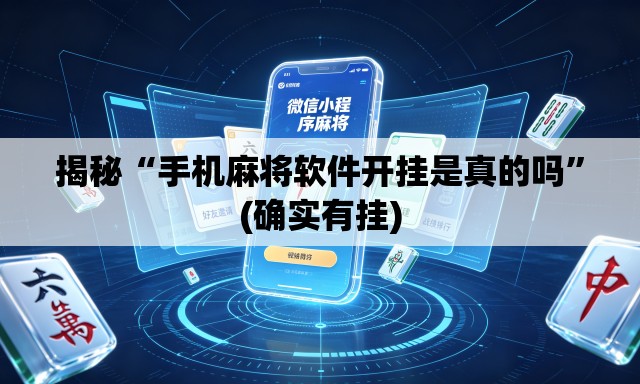 揭秘“手机麻将软件开挂是真的吗”(确实有挂)