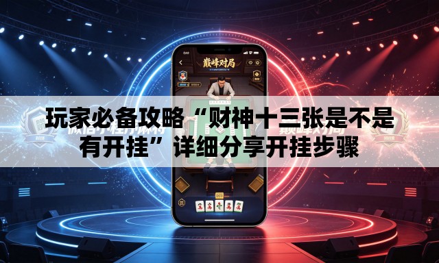 玩家必备攻略“财神十三张是不是有开挂”详细分享开挂步骤