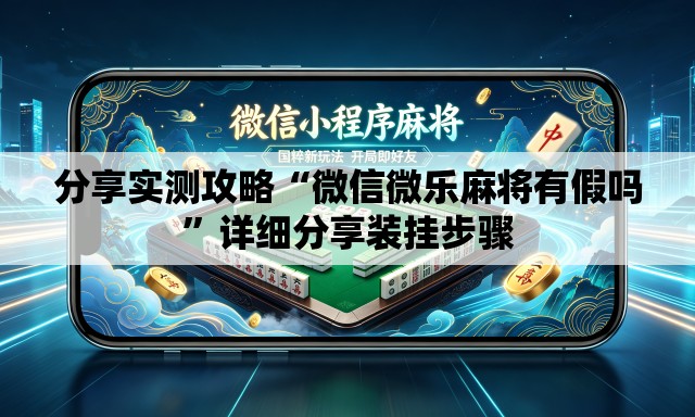 分享实测攻略“微信微乐麻将有假吗”详细分享装挂步骤
