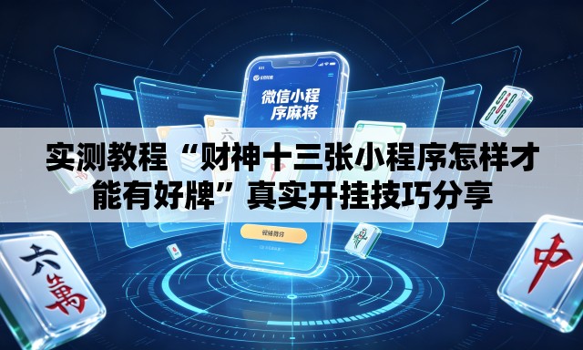 实测教程“财神十三张小程序怎样才能有好牌”真实开挂技巧分享