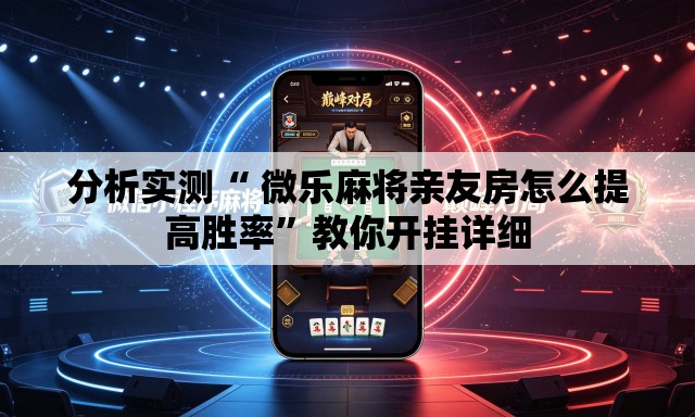 分析实测“ 微乐麻将亲友房怎么提高胜率	”教你开挂详细