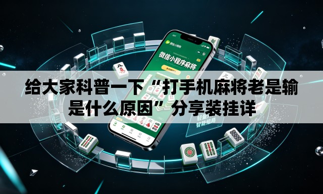 给大家科普一下“打手机麻将老是输是什么原因”分享装挂详