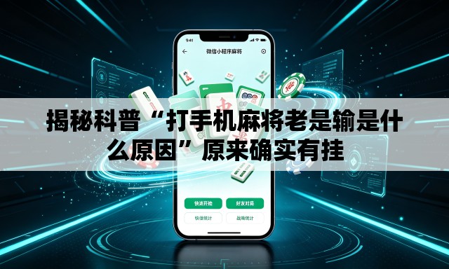 揭秘科普“打手机麻将老是输是什么原因”原来确实有挂