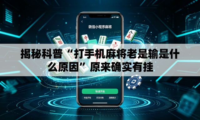 揭秘科普“打手机麻将老是输是什么原因”原来确实有挂