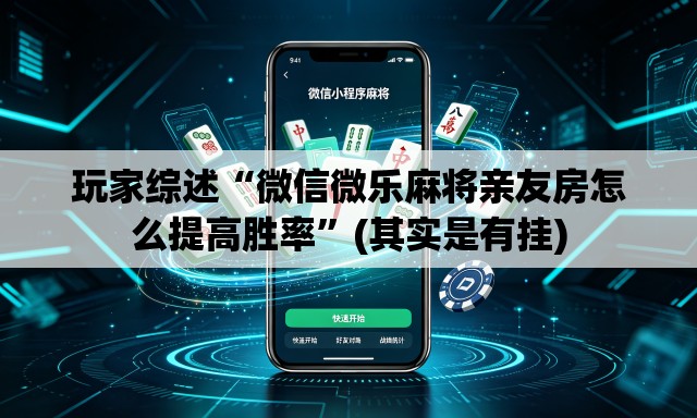 玩家综述“微信微乐麻将亲友房怎么提高胜率”(其实是有挂)