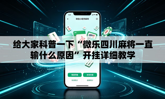 给大家科普一下“微乐四川麻将一直输什么原因”开挂详细教学