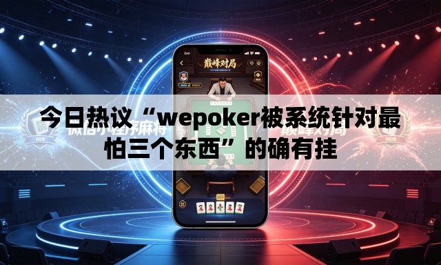 今日热议“wepoker被系统针对最怕三个东西”的确有挂