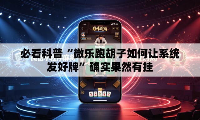必看科普“微乐跑胡子如何让系统发好牌	”确实果然有挂