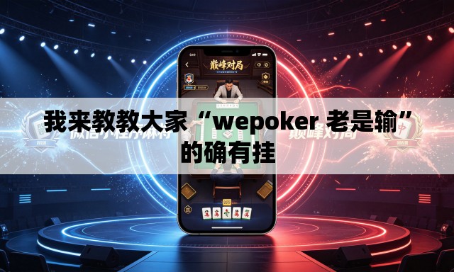 我来教教大家“wepoker 老是输”的确有挂