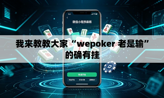 我来教教大家“wepoker 老是输”的确有挂