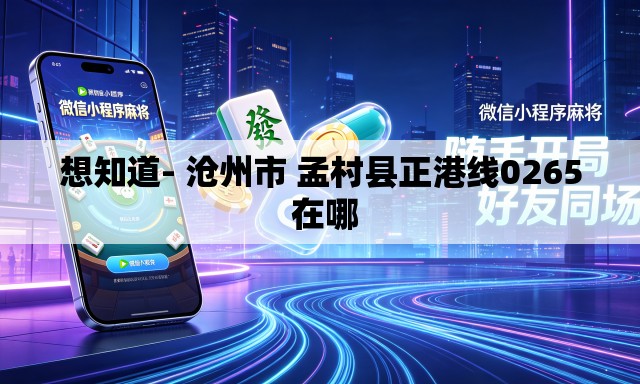 想知道- 沧州市 孟村县正港线0265 在哪 想知道- 沧州市 孟村县正港线0265 在哪