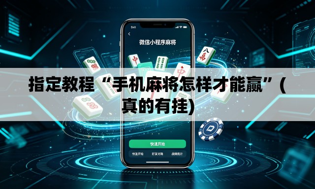 指定教程“手机麻将怎样才能赢	”(真的有挂)