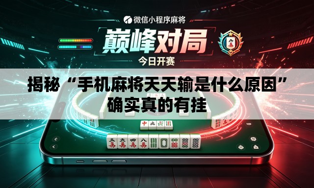 揭秘“手机麻将天天输是什么原因”确实真的有挂