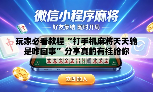 玩家必看教程“打手机麻将天天输是咋回事”分享真的有挂给你