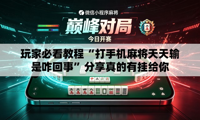 玩家必看教程“打手机麻将天天输是咋回事”分享真的有挂给你