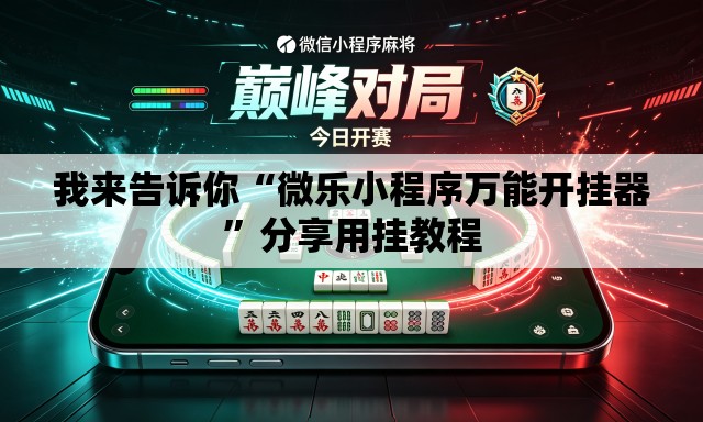 我来告诉你“微乐小程序万能开挂器”分享用挂教程