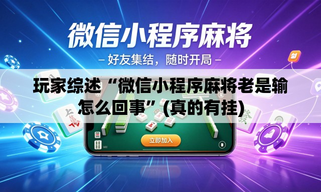 玩家综述“微信小程序麻将老是输怎么回事”(真的有挂)