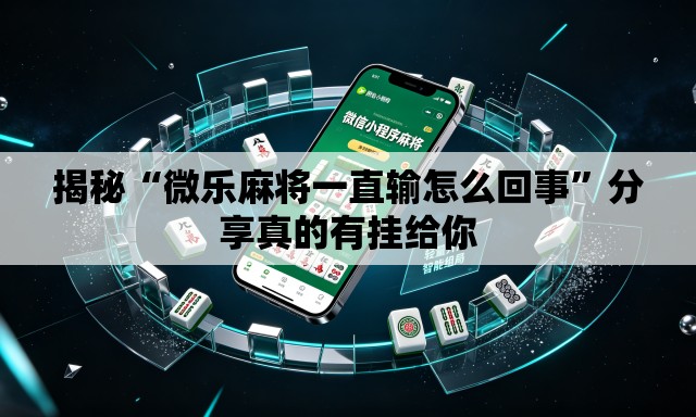 揭秘“微乐麻将一直输怎么回事”分享真的有挂给你