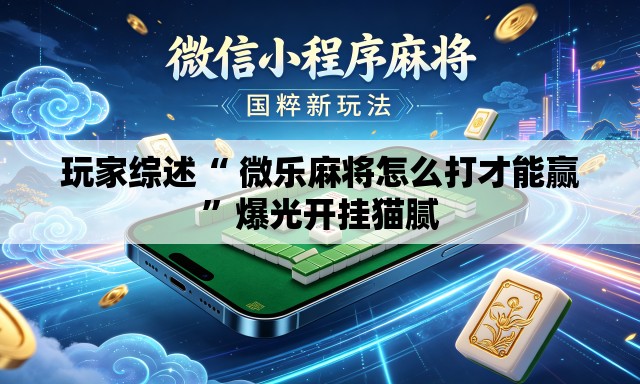 玩家综述“ 微乐麻将怎么打才能赢	”爆光开挂猫腻