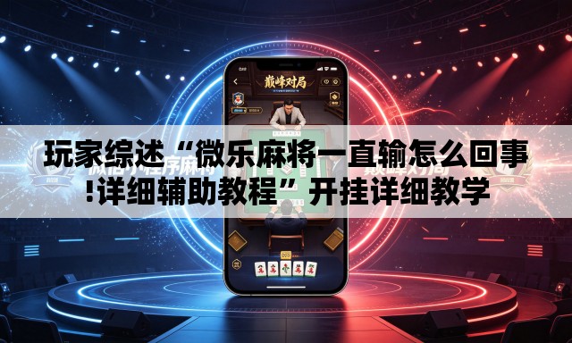 玩家综述“微乐麻将一直输怎么回事!详细辅助教程	”开挂详细教学