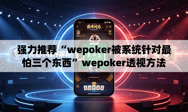 强力推荐“wepoker被系统针对最怕三个东西”wepoker透视方法