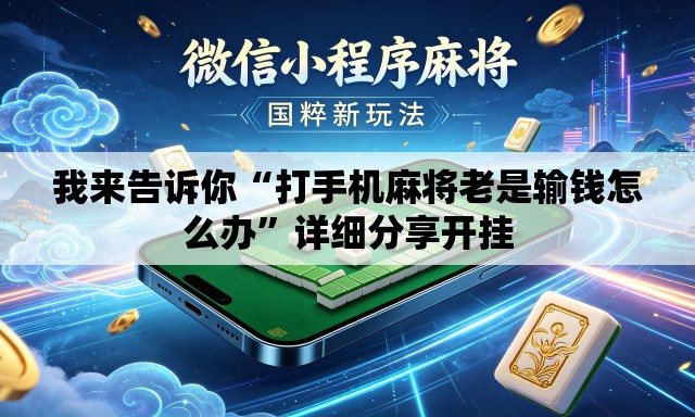 我来告诉你“打手机麻将老是输钱怎么办”详细分享开挂