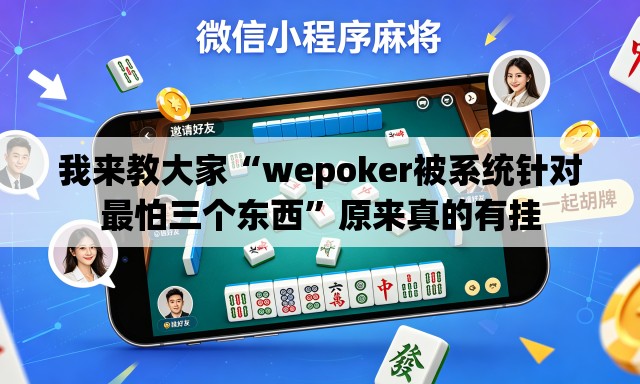 我来教大家“wepoker被系统针对最怕三个东西”原来真的有挂